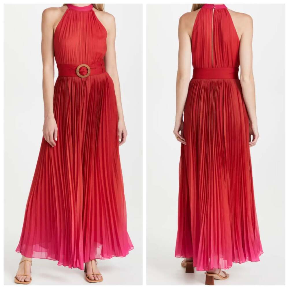 Rococo Sand Ombre Maxi Dress Red Pink